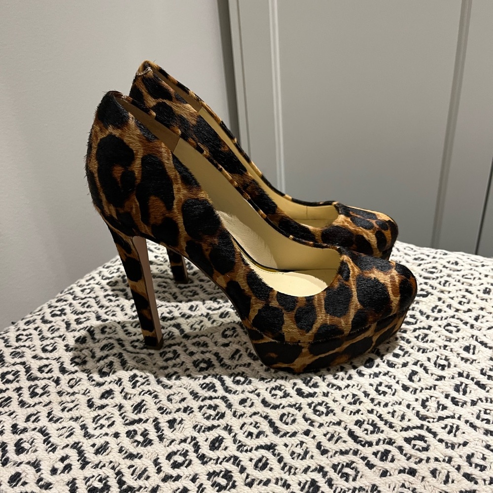 Jessica Simpson Leopard Print Platform Heels